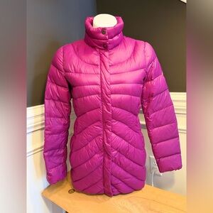 Lands' End Magenta Down Puffer Coat